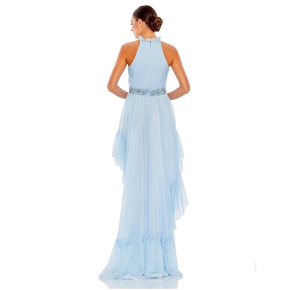 MAC DUGGAL HALTER NECK HIGH LOW FLOWY GOWN - Picture 2 of 10